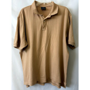 Cambridge Classic Men Polo Shirt Size XL 100% Cotton Short Sleeve Beige